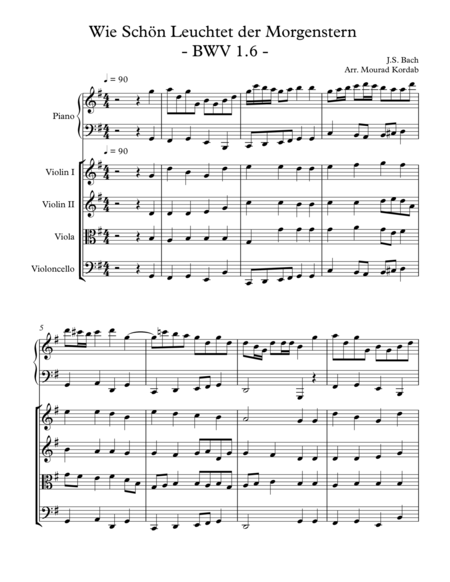 Wie Schon Leuchtet der Morgenstern - BWV 1.6 image number null