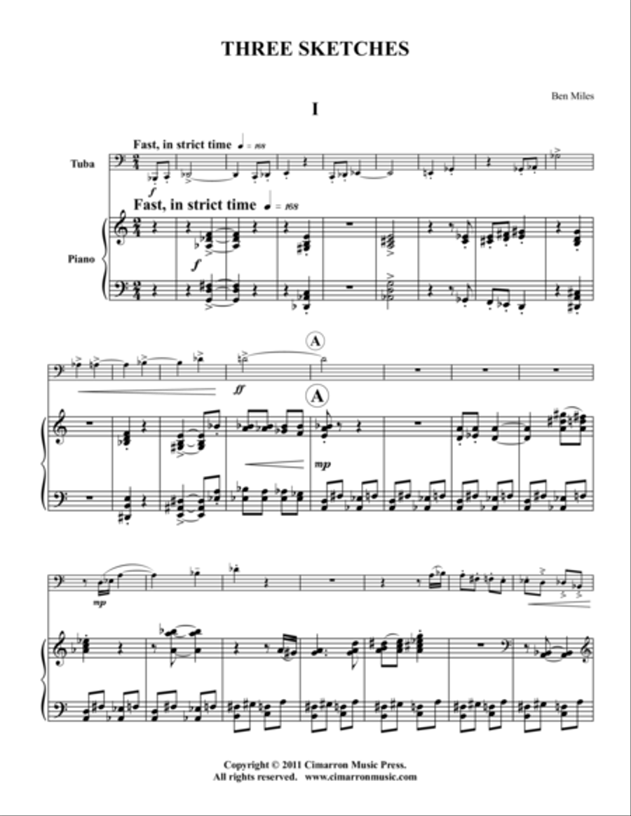Three Sketches Three Sketches Tuba scores gallery preview page 1