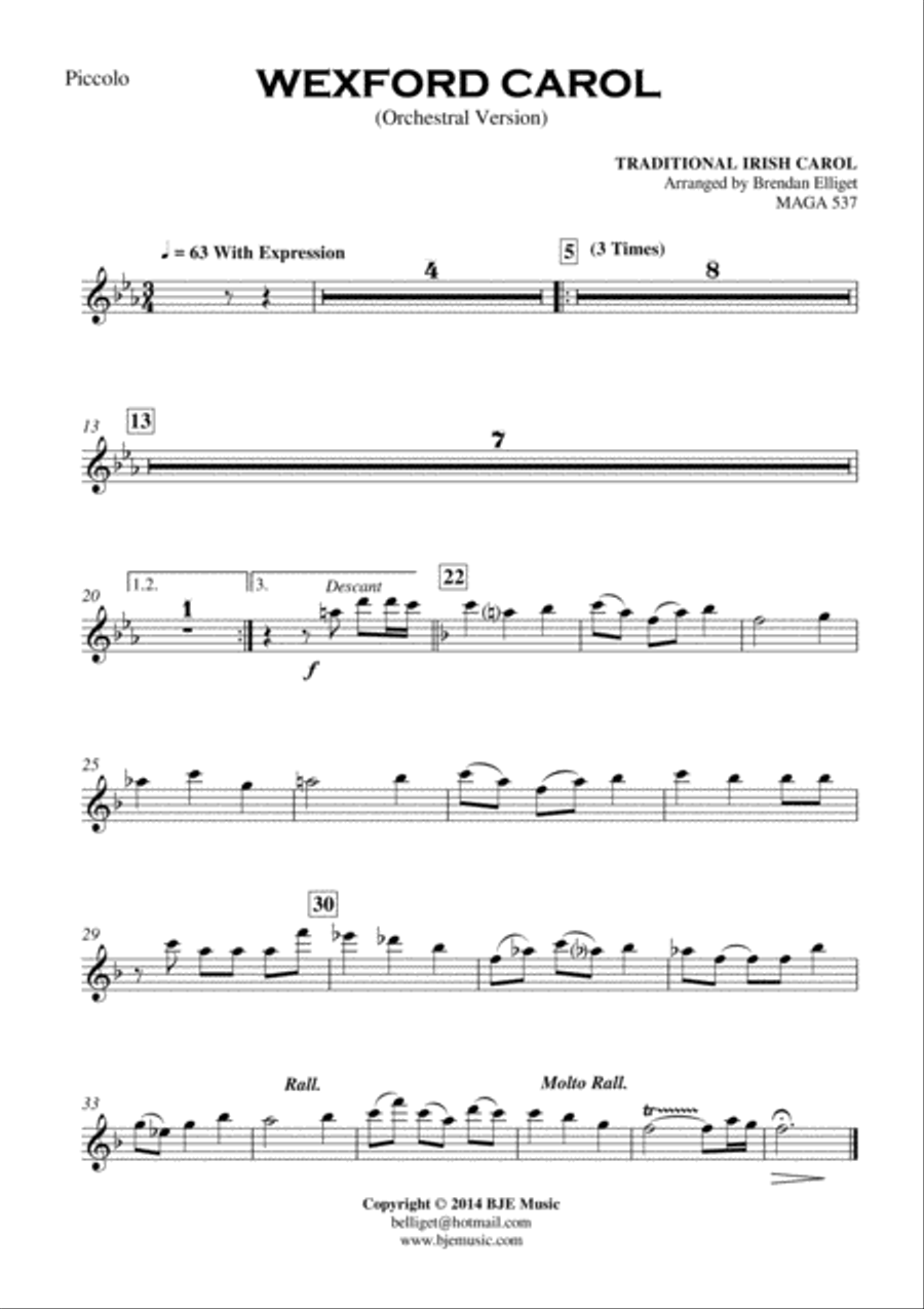 Wexford Carol - Orchestra Score and Parts PDF Full Orchestra scores gallery preview page 2