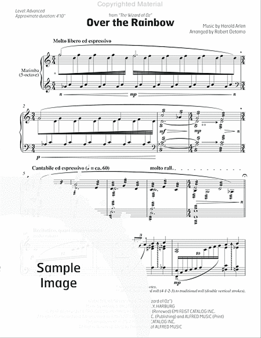 Over the Rainbow (solo version) Marimba scores gallery preview page 4
