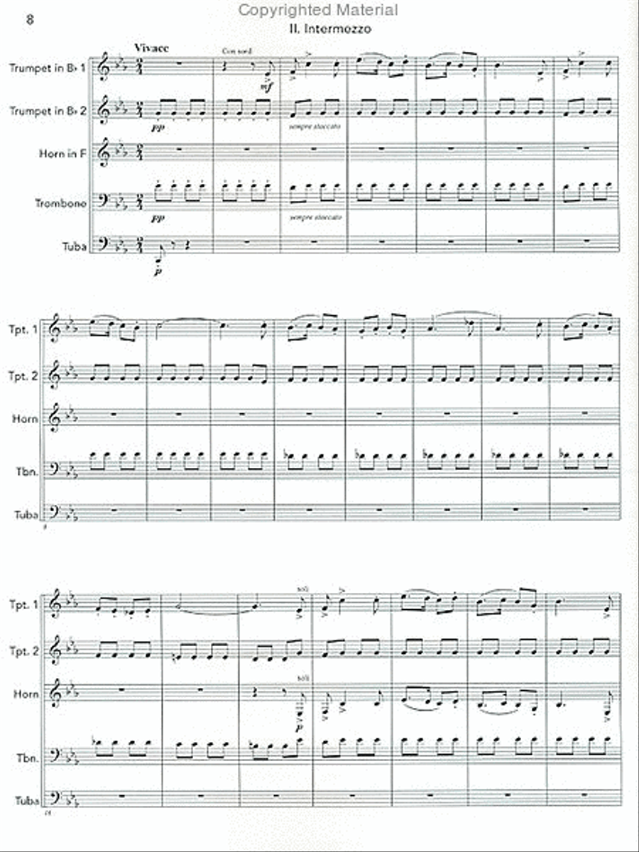 First Suite in Eb Brass Quintet scores gallery preview page 5