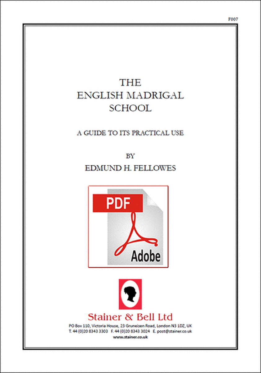 The English Madrigal School: Guide. PDF