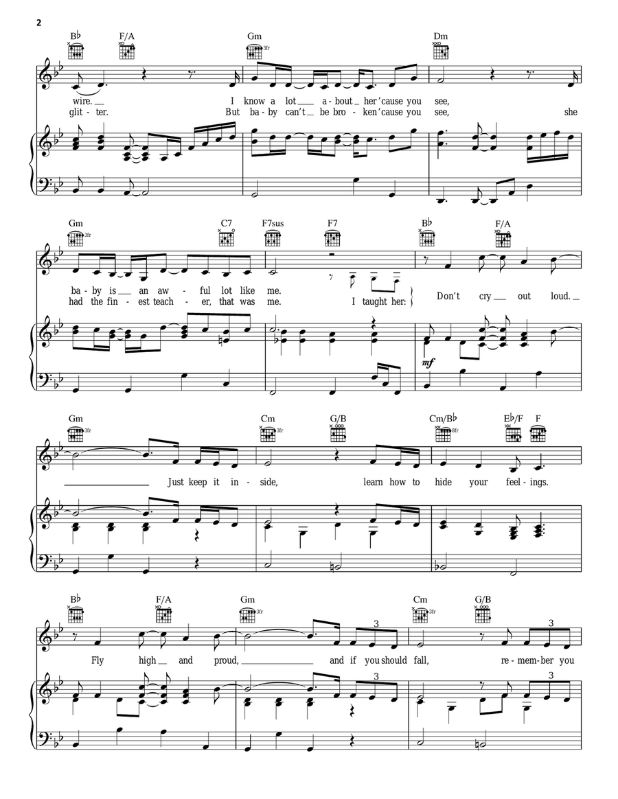 Don't Cry Out Loud (We Don't Cry Out Loud) (from The Boy From Oz) Acoustic Guitar scores gallery preview page 2