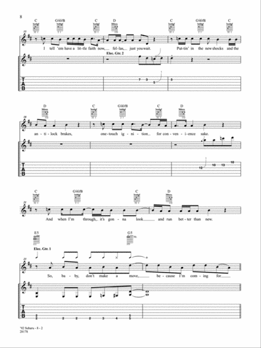 92 Subaru Guitar Tablature scores gallery preview page 2