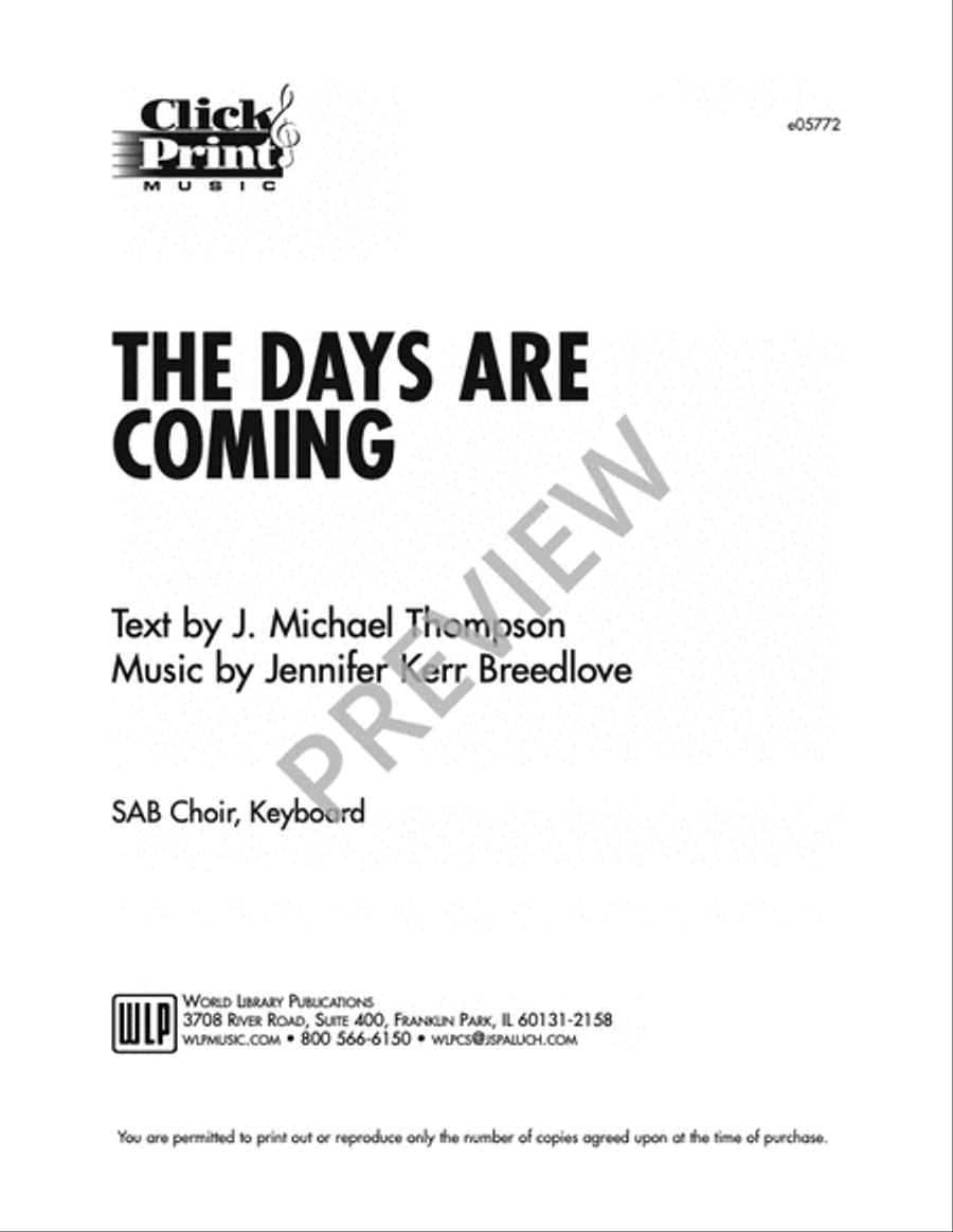 The Days Are Coming The Days Are Coming 3-Part scores gallery preview page 2