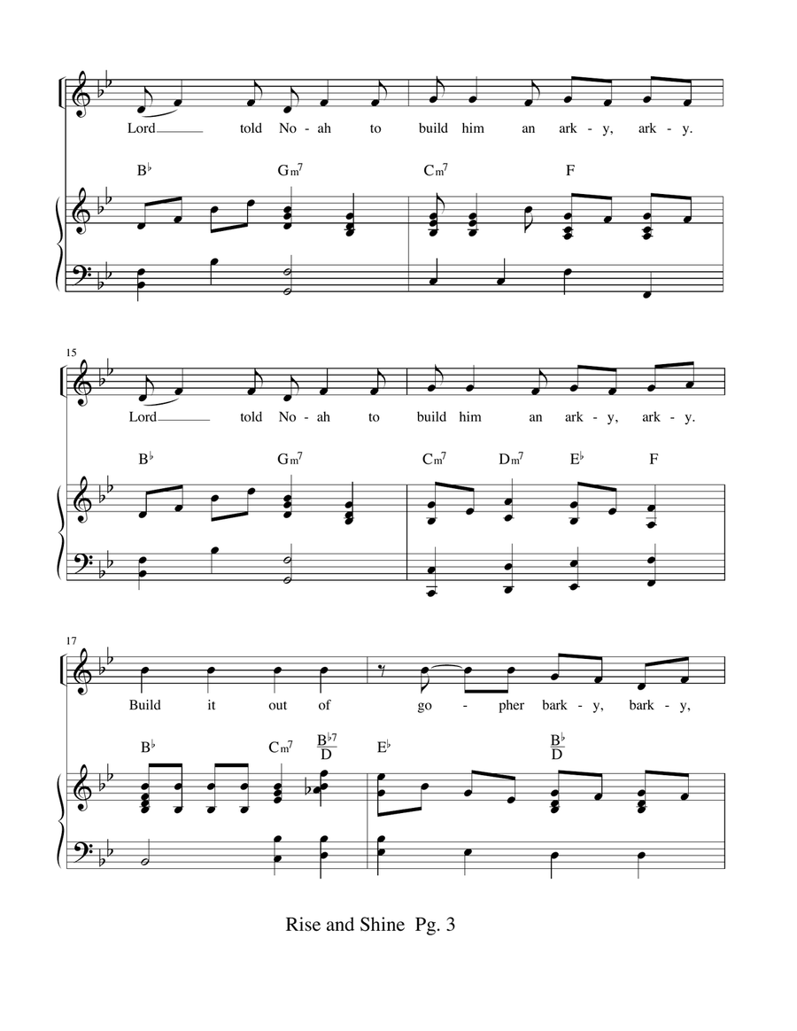 Rise And Shine Piano, Vocal scores gallery preview page 3