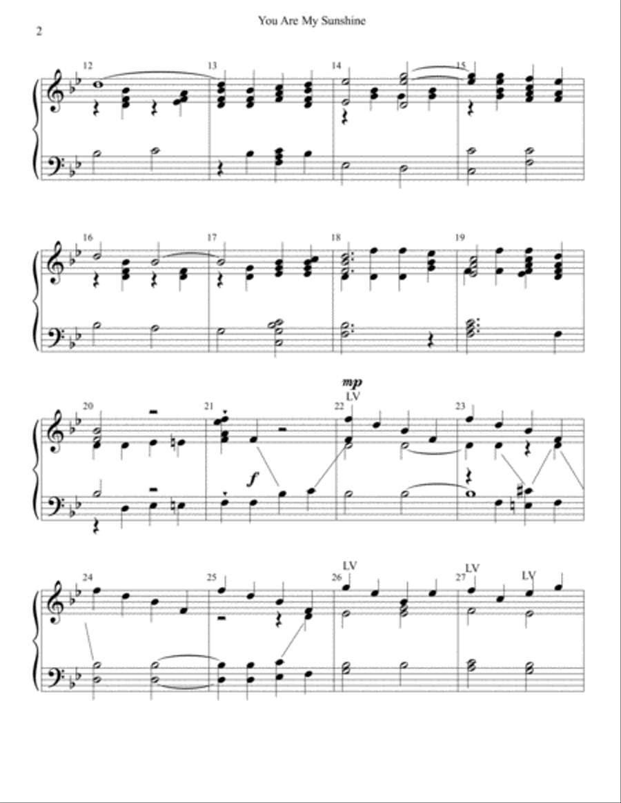 You Are My Sunshine You Are My Sunshine Handbell Choir scores gallery preview page 2