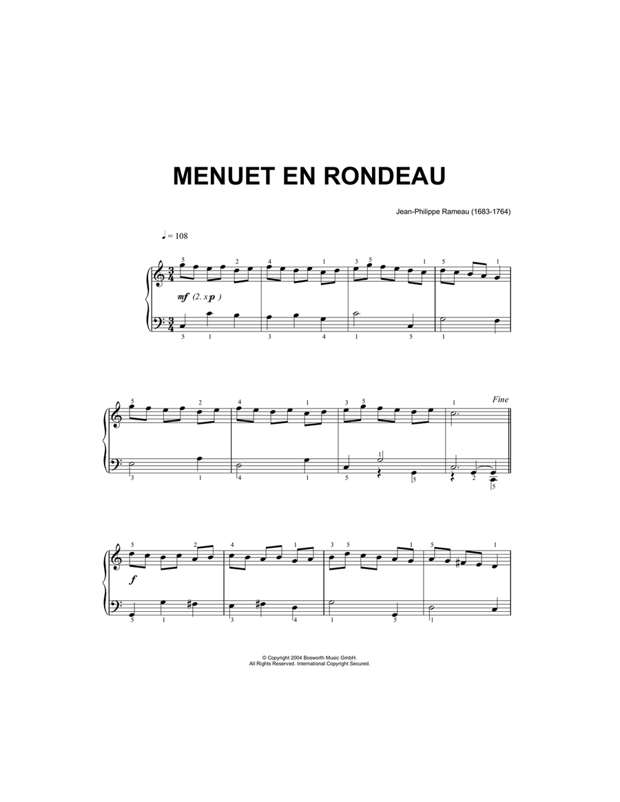 Menuet En Rondeau Piano Solo scores gallery preview page 1