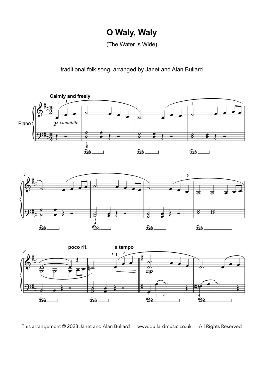 O Waly, Waly (The water is wide) - Janet and Alan Bullard Piano Series Easy Piano scores gallery preview page 2