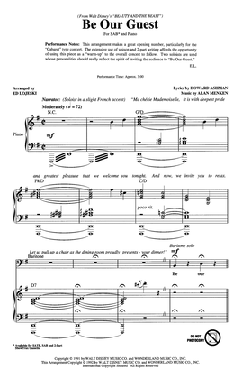Be Our Guest (from Beauty And The Beast) (arr. Ed Lojeski)