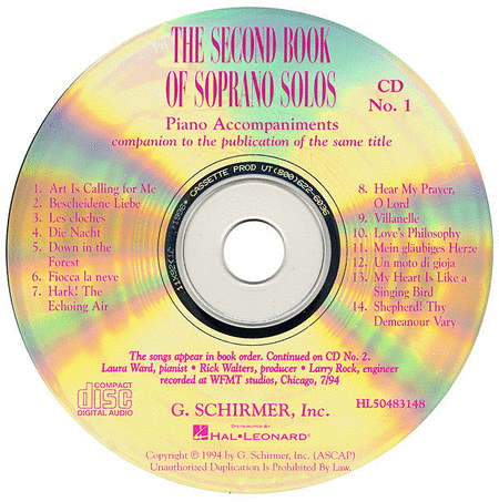 The Second Book of Soprano Solos (Accompaniment CDs)