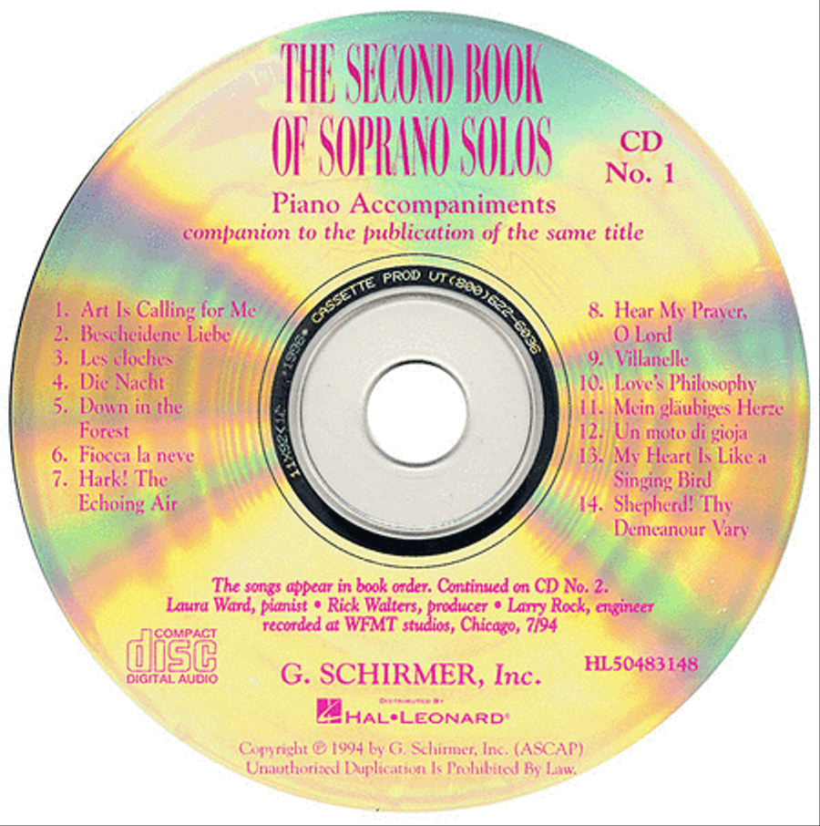 The Second Book of Soprano Solos (Accompaniment CDs)