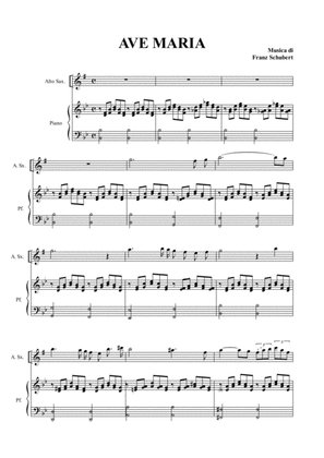 AVE MARIA by Schubert - Arr. for Alto Sax and Piano