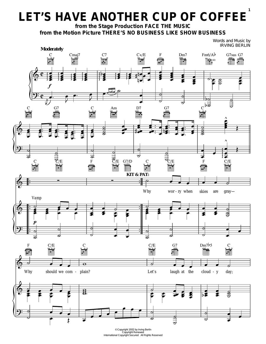 Let's Have Another Cup Of Coffee Guitar scores gallery preview page 1