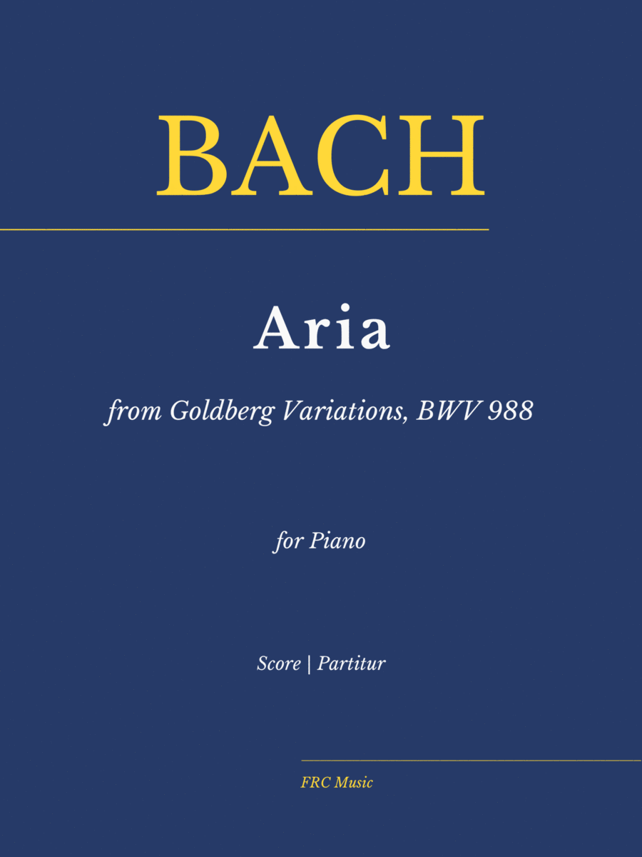 Bach: Aria from Goldberg Variations, BWV 988 as played by Víkingur Ólafsson (for Piano)