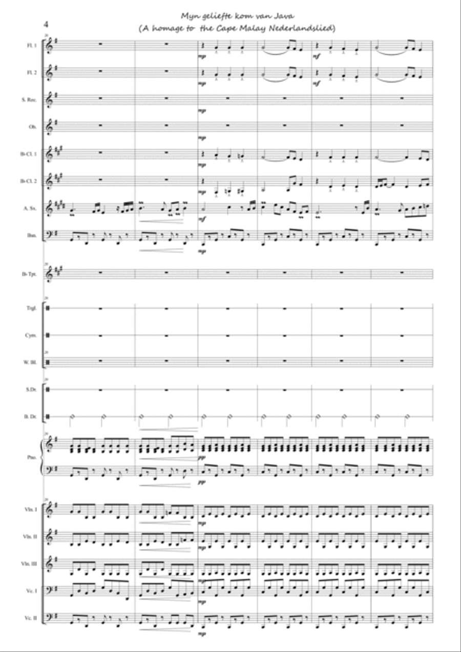 Suite, Sweet Cape Town - 5 Nederlandslied Myn geliefte kom van Java Concert Band scores gallery preview page 4