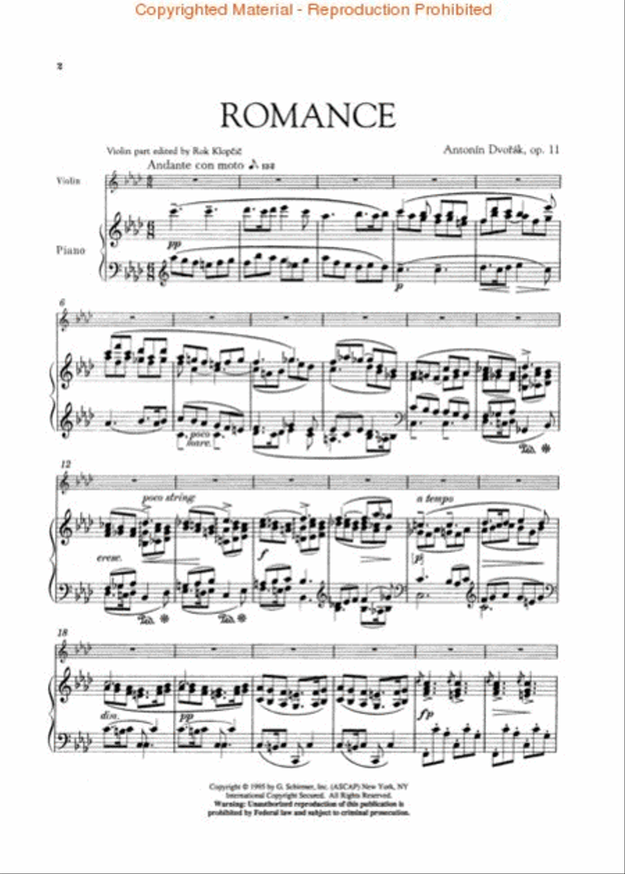 Romance, Op. 11 Violin Solo scores gallery preview page 3
