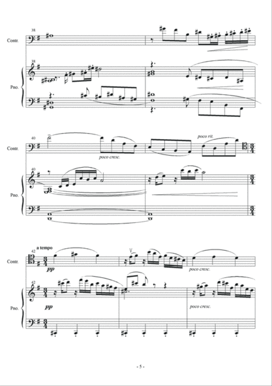 Nocturne for Contrabass and Piano Double Bass scores gallery preview page 6