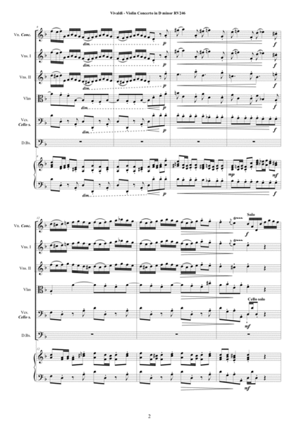 Vivaldi - Violin Concerto in D minor RV 246 for Violin, Strings and Cembalo image number null
