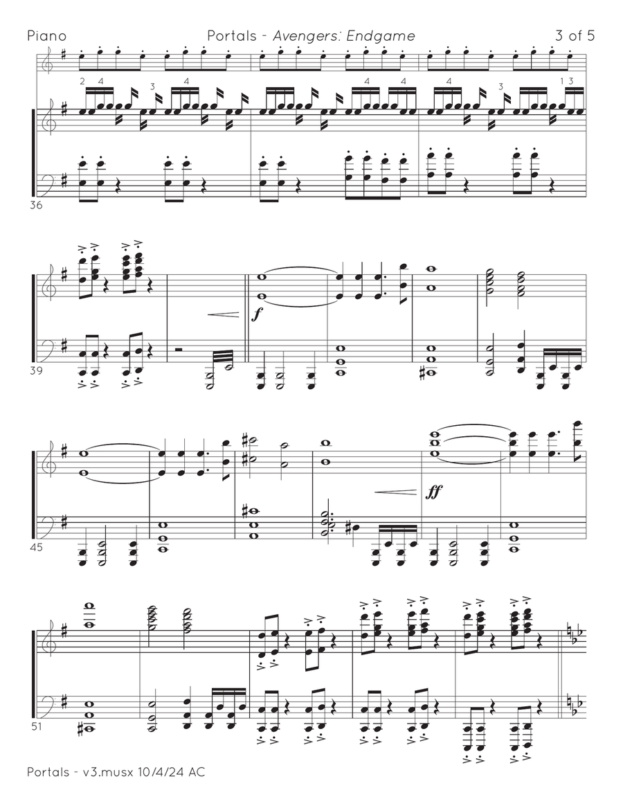 Portals Piano Solo scores gallery preview page 3