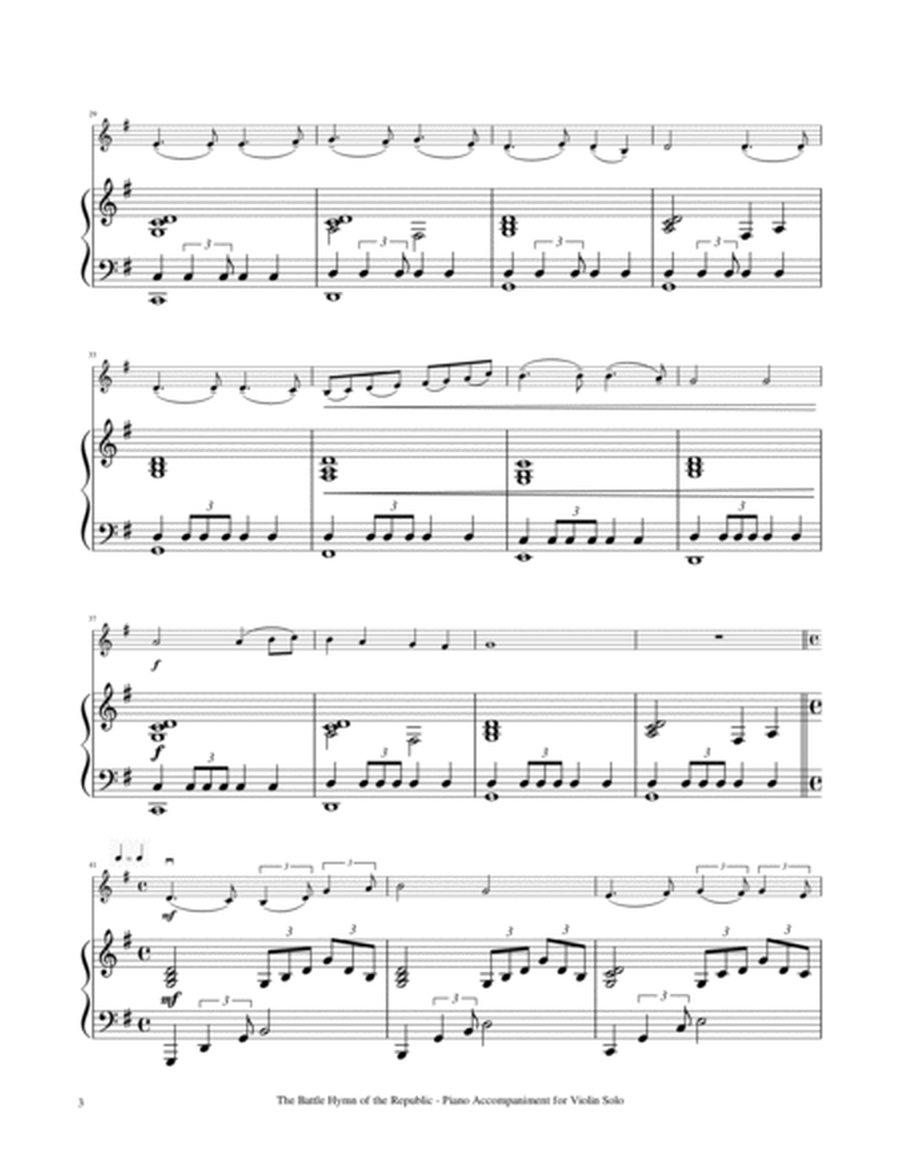 The Battle Hymn of the Republic - Violin Solo with Piano Accompaniment image number null