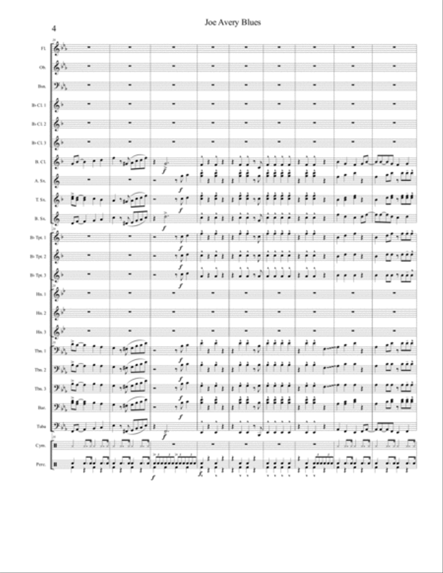 Joe Avery Blues Concert Band scores gallery preview page 4