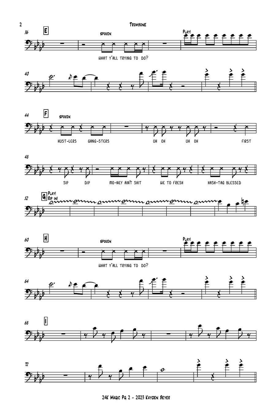 24k Magic - Score Only 24k Magic - Score Only Jazz Ensemble scores gallery preview page 2