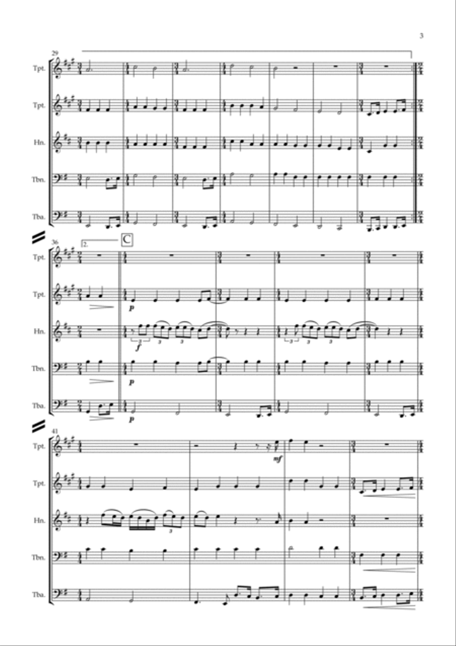 All You Need Is Love Brass Quintet scores gallery preview page 4