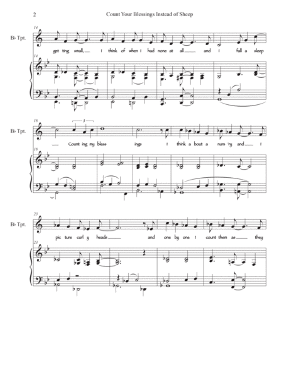 Count Your Blessings Instead Of Sheep Trumpet Solo scores gallery preview page 2