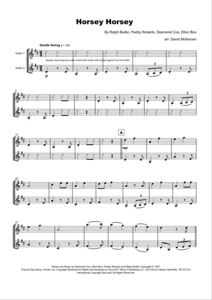 Horsey Horsey String Duet scores gallery preview page 2
