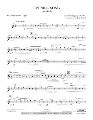 Evening Song (Abendlied) - Eb Alto Saxophone 1
