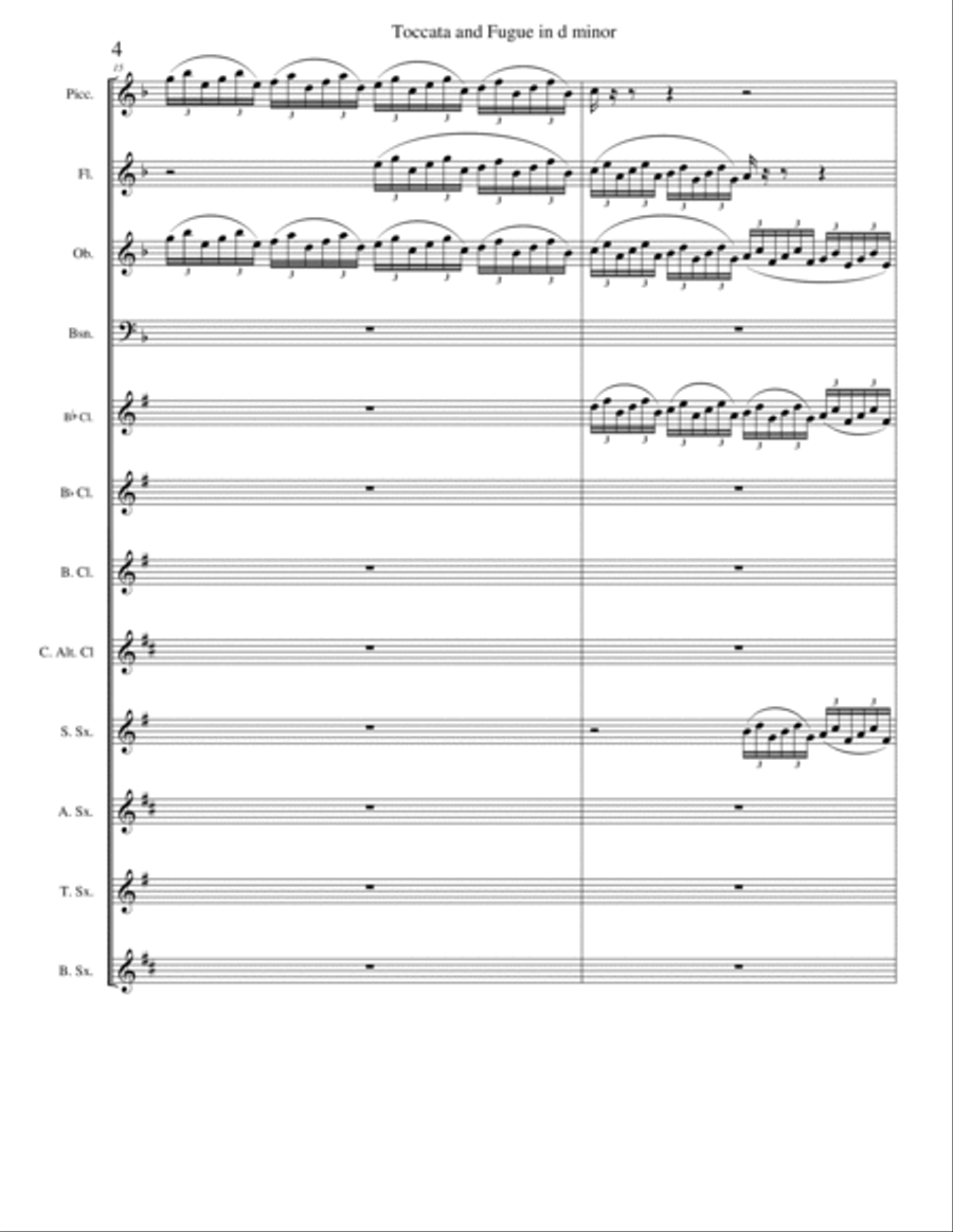 Toccata and Fugue in D Minor Small Ensemble scores gallery preview page 6