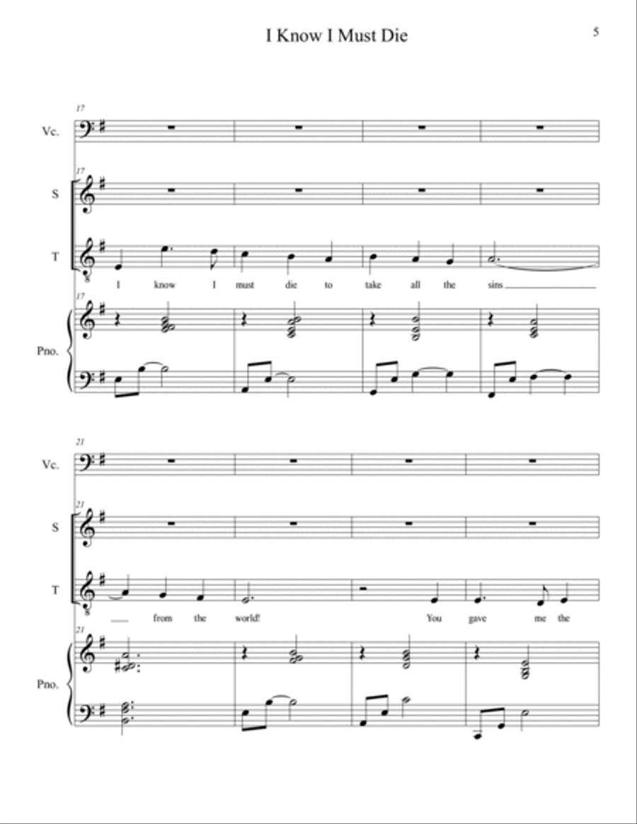 I Know I Must Die I Know I Must Die Piano scores gallery preview page 5