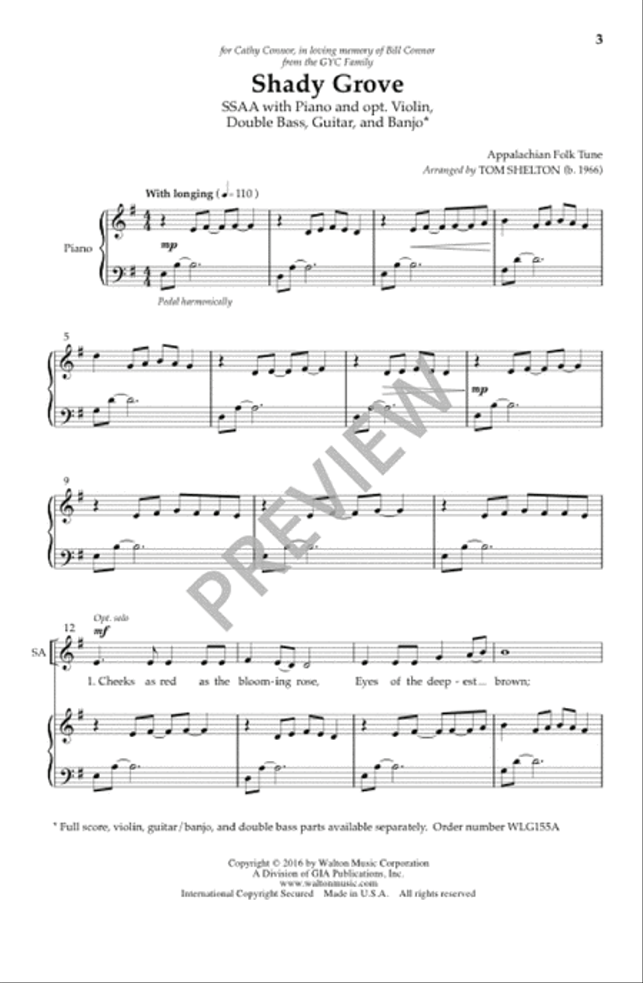 Shady Grove (Vocal Score) SSA scores gallery preview page 4