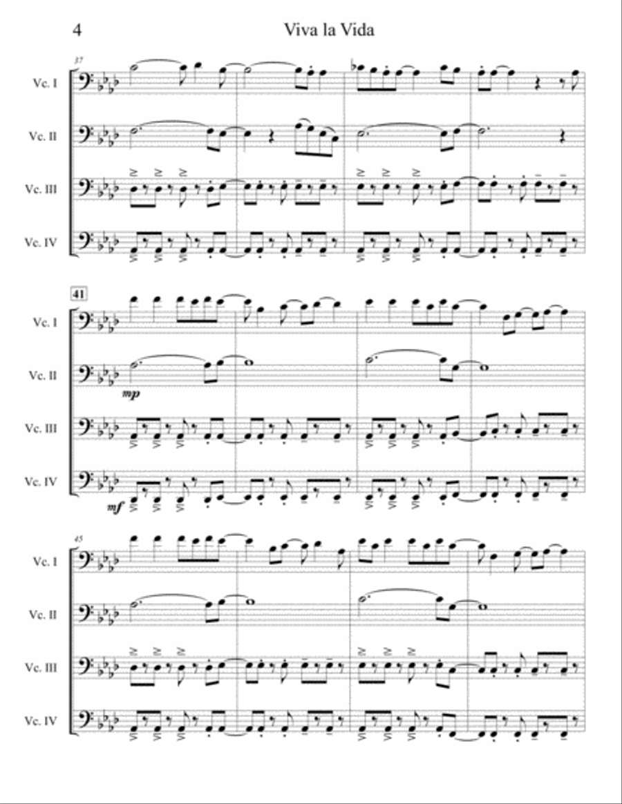 Viva La Vida Small Ensemble scores gallery preview page 4