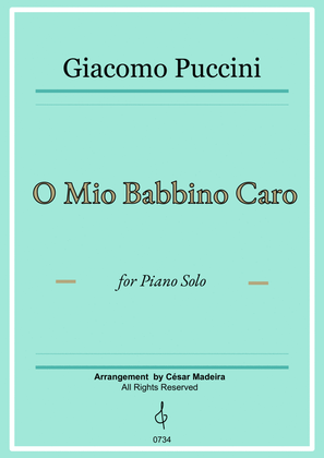 Book cover for O Mio Babbino Caro by Puccini - Piano Solo (Full Score)