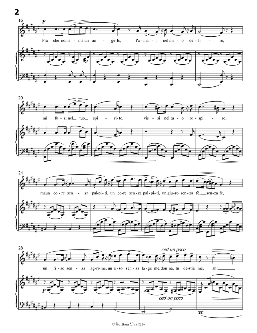 L'amor funesto, by Donizetti, in F sharp Major Piano, Vocal scores gallery preview page 4