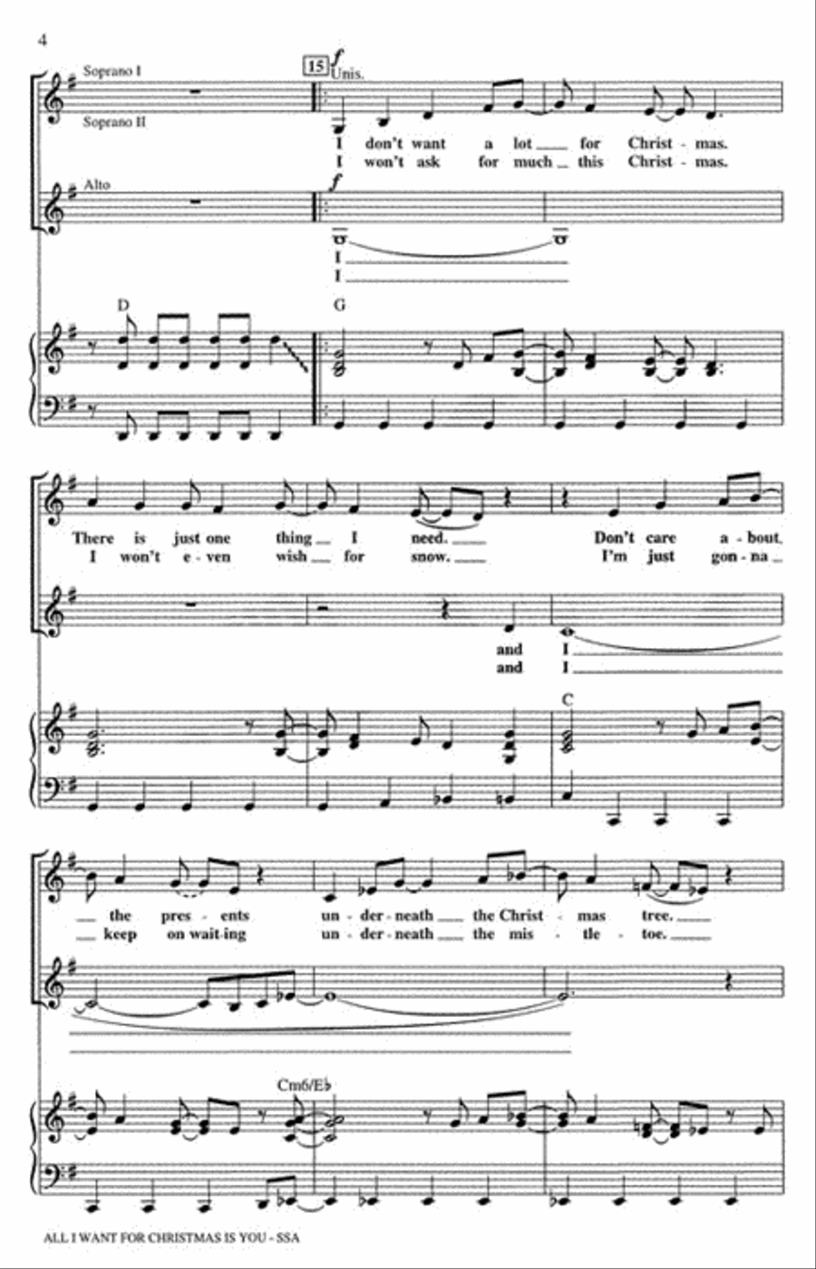 All I Want for Christmas Is You SSA scores gallery preview page 3
