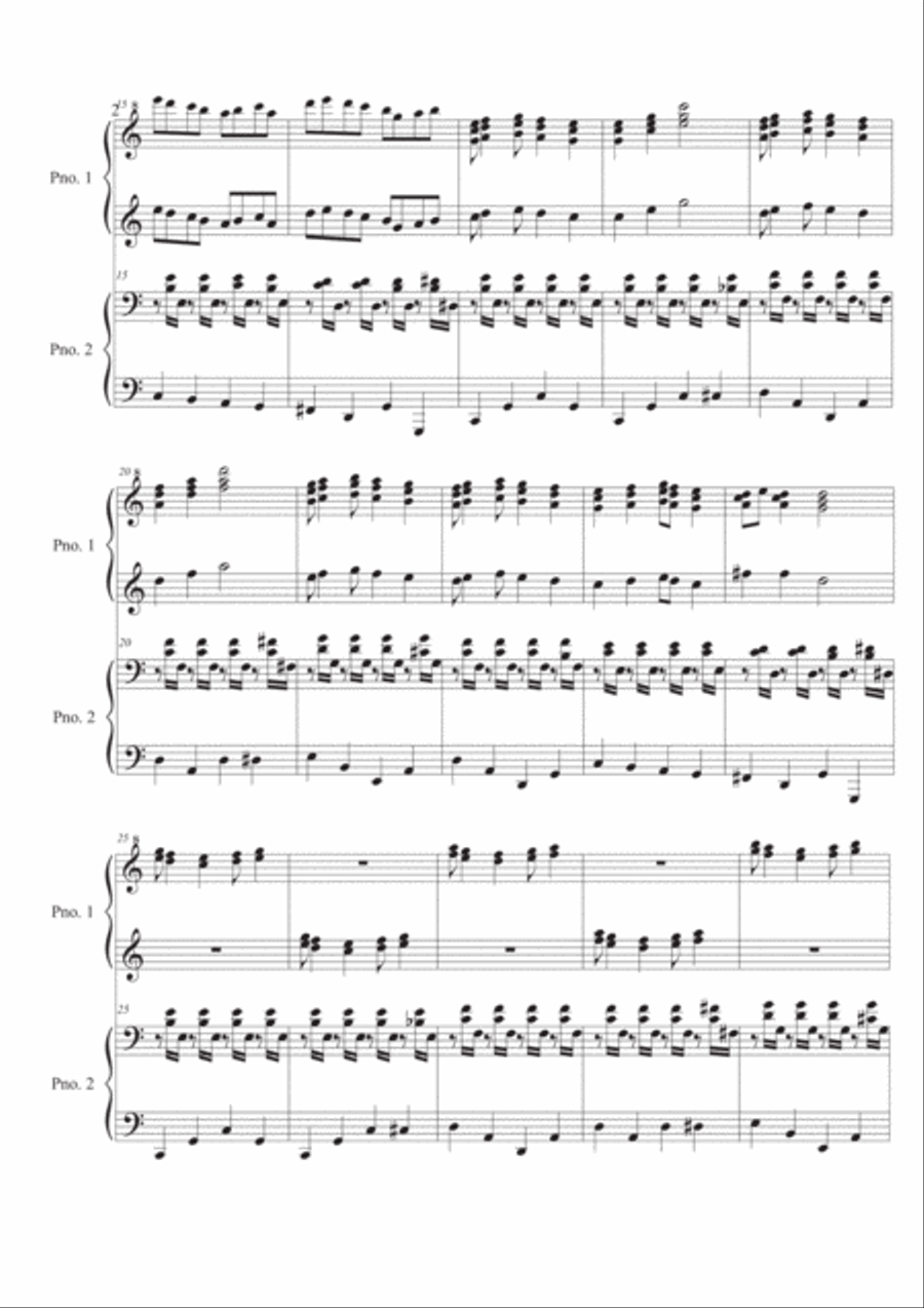 Dactilus, cheerfull 4 hand piano piece Piano Accompaniment scores gallery preview page 2