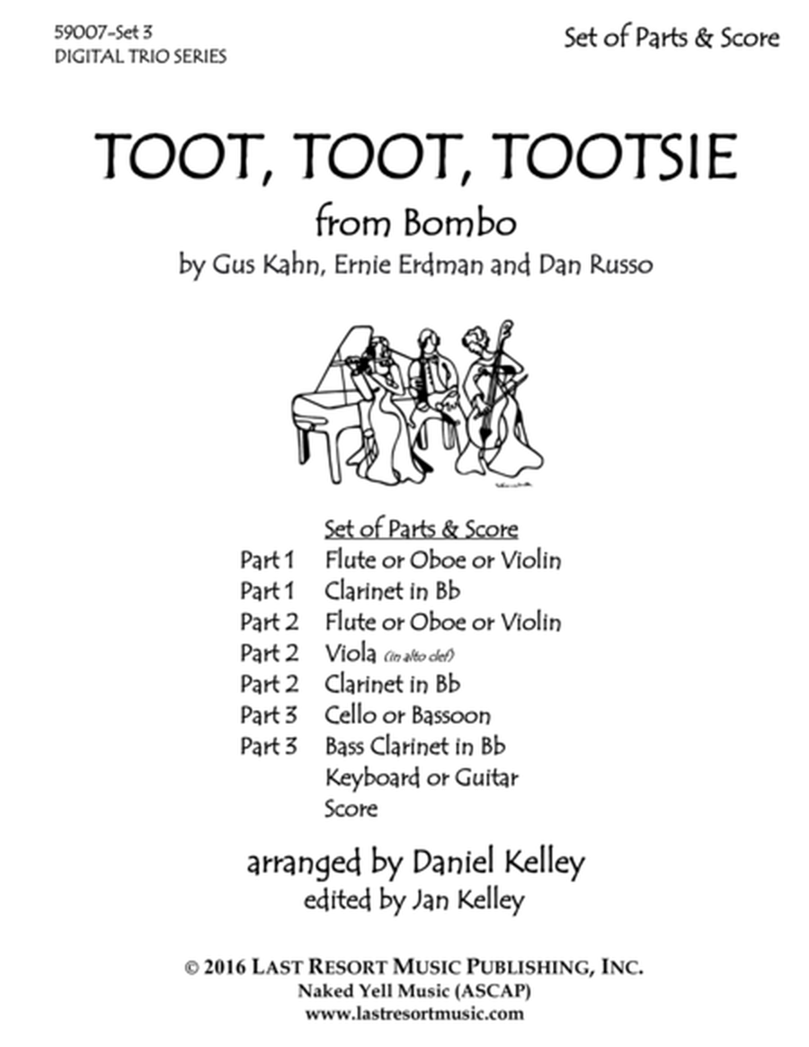 Toot, Toot, Toostie for Sting, Woodwind, or Piano Trio Full Set of Parts