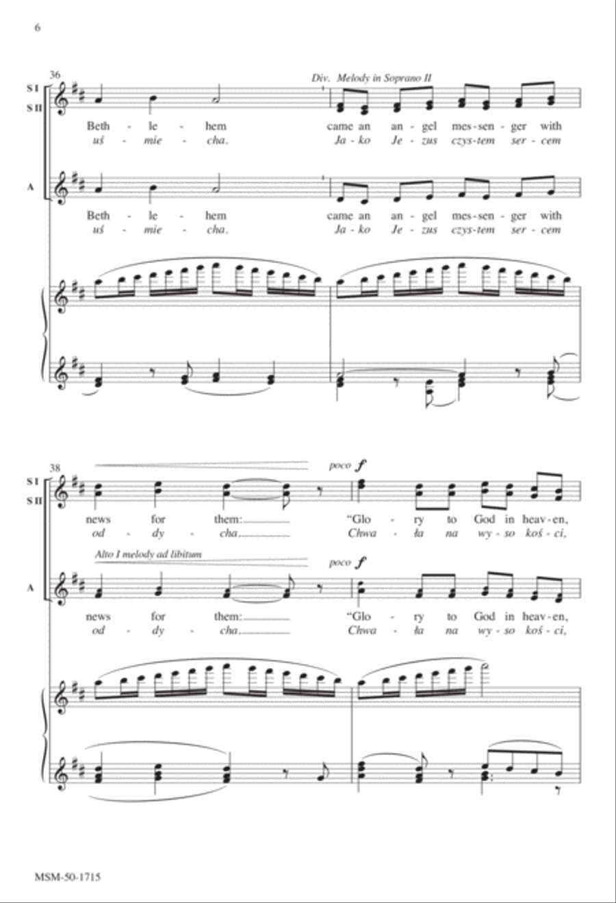 Shepherds, Run Along/Przybieżeli do Betlejem pasterze SSA scores gallery preview page 6