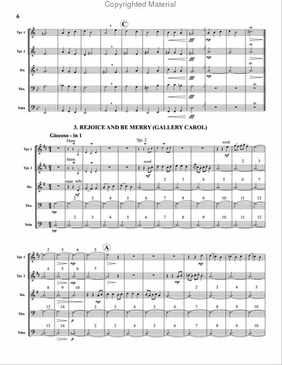 Carols for Brass, Set 1 Brass Quintet scores gallery preview page 4
