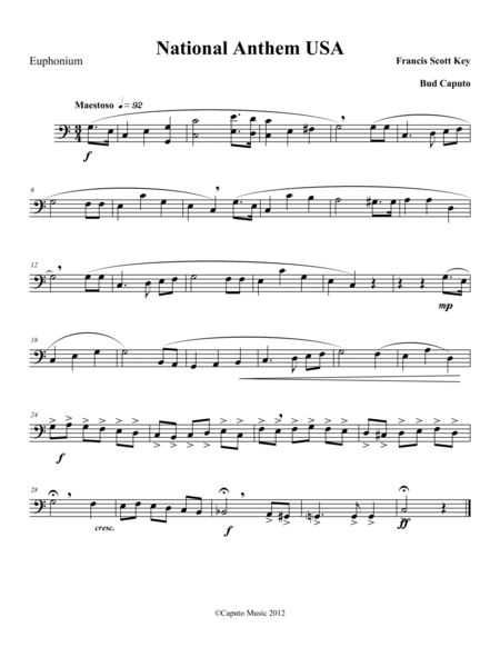 Low Brass Nathional Anthem USA- Trio National Emblem-Parts