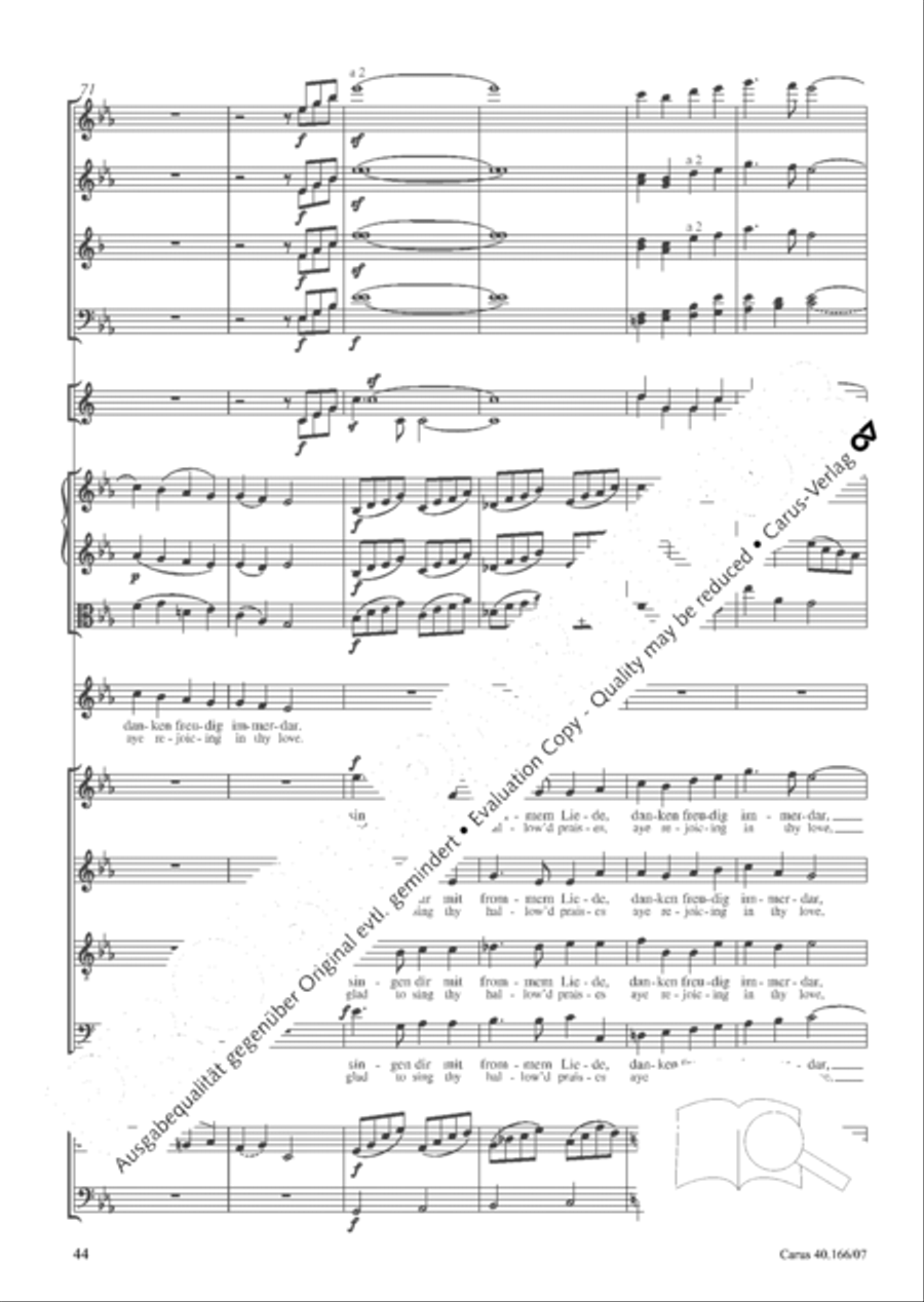 Hymn; Three sacred songs; fugue (Hymne; Drei geistliche Lieder und Fuge) Orchestra scores gallery preview page 45