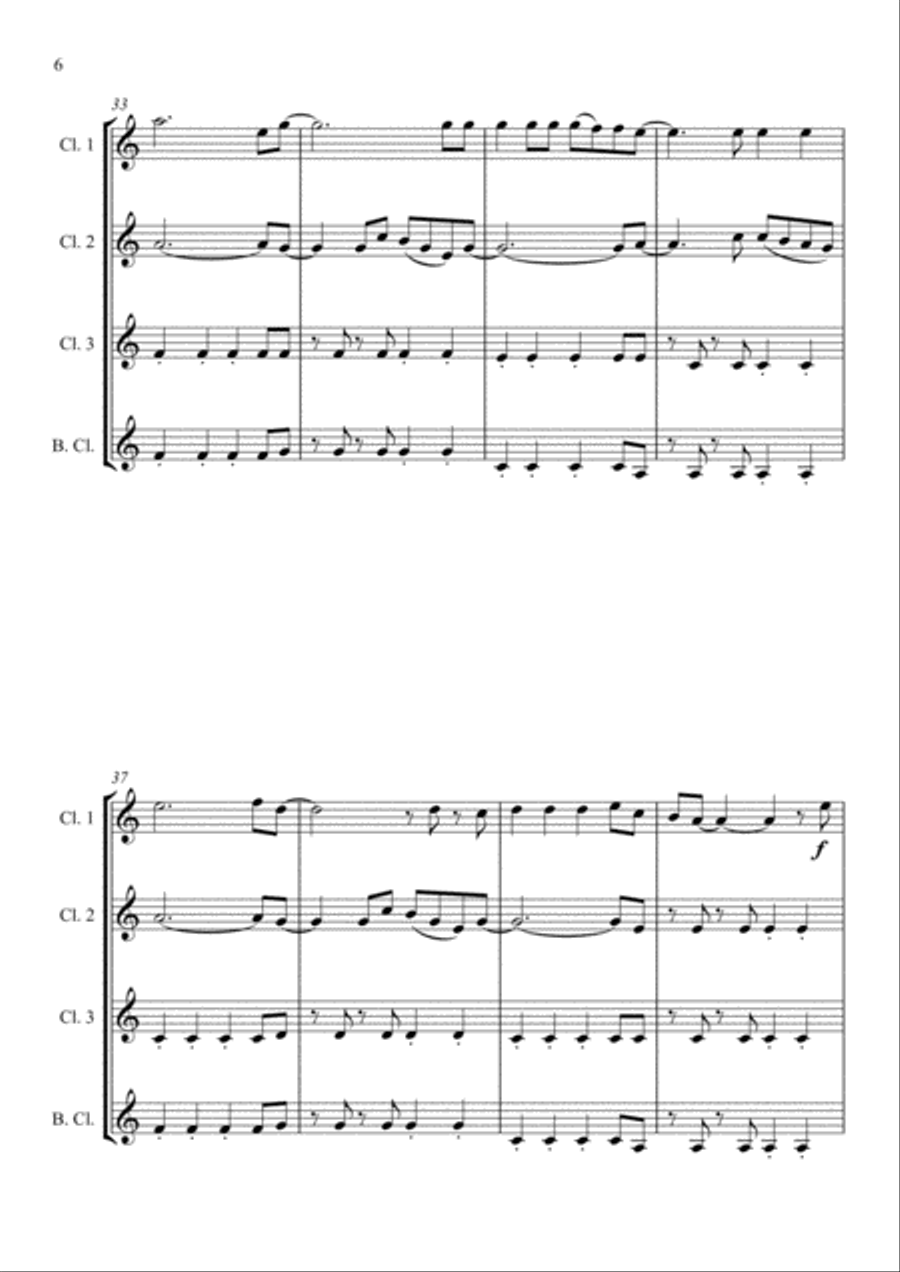 Viva La Vida Clarinet Quartet scores gallery preview page 6