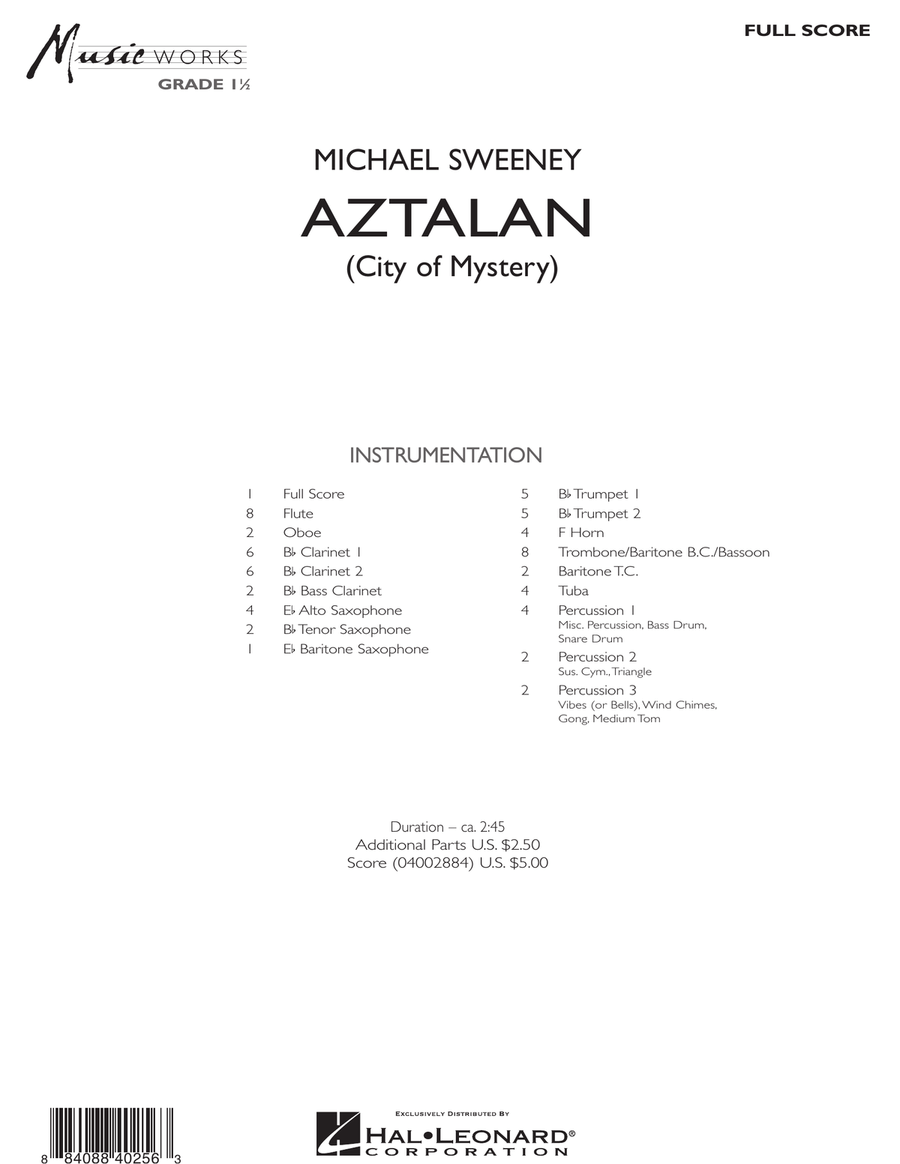 Aztalan (City of Mystery) - Full Score Concert Band scores gallery preview page 1