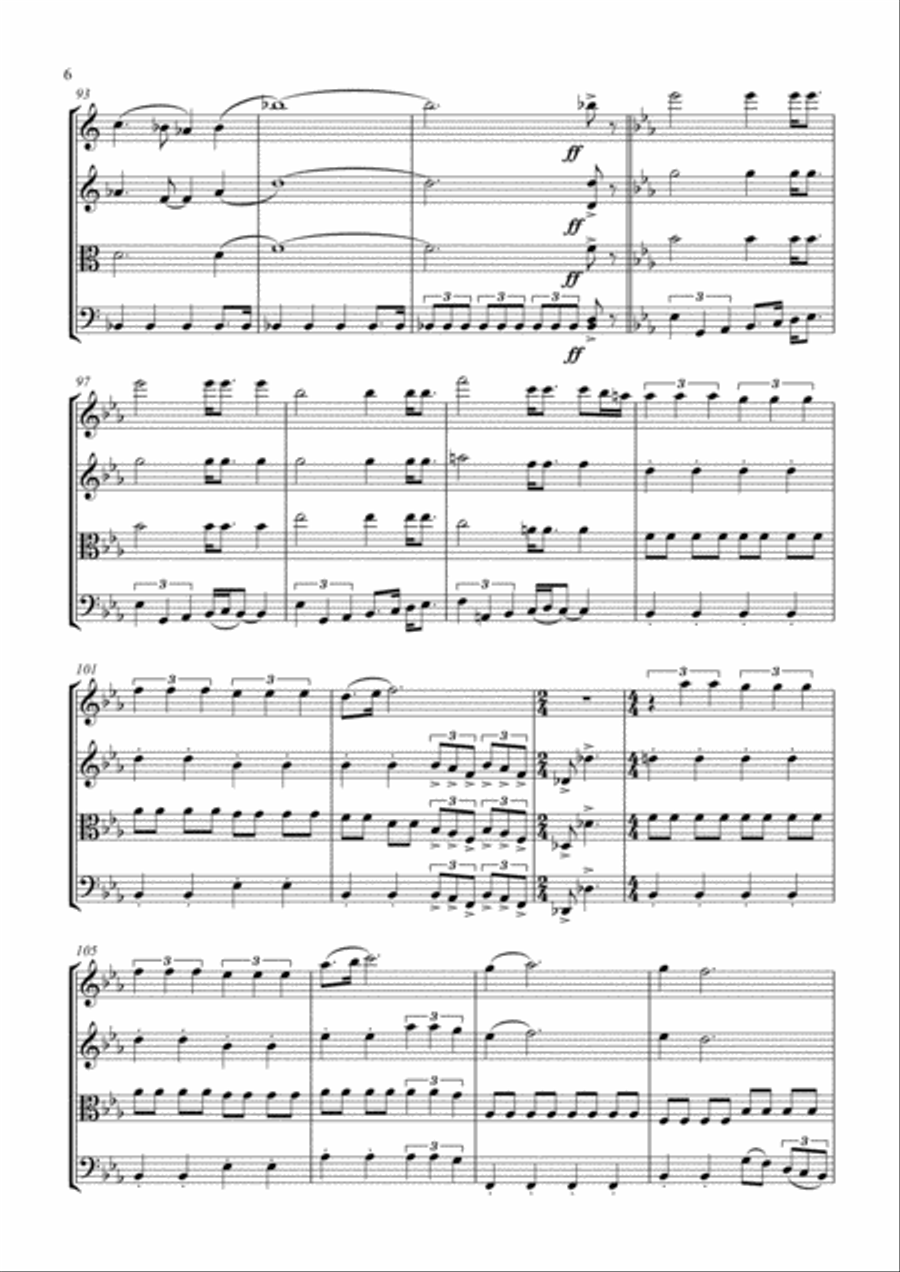 Bohemian Rhapsody String Quartet scores gallery preview page 6
