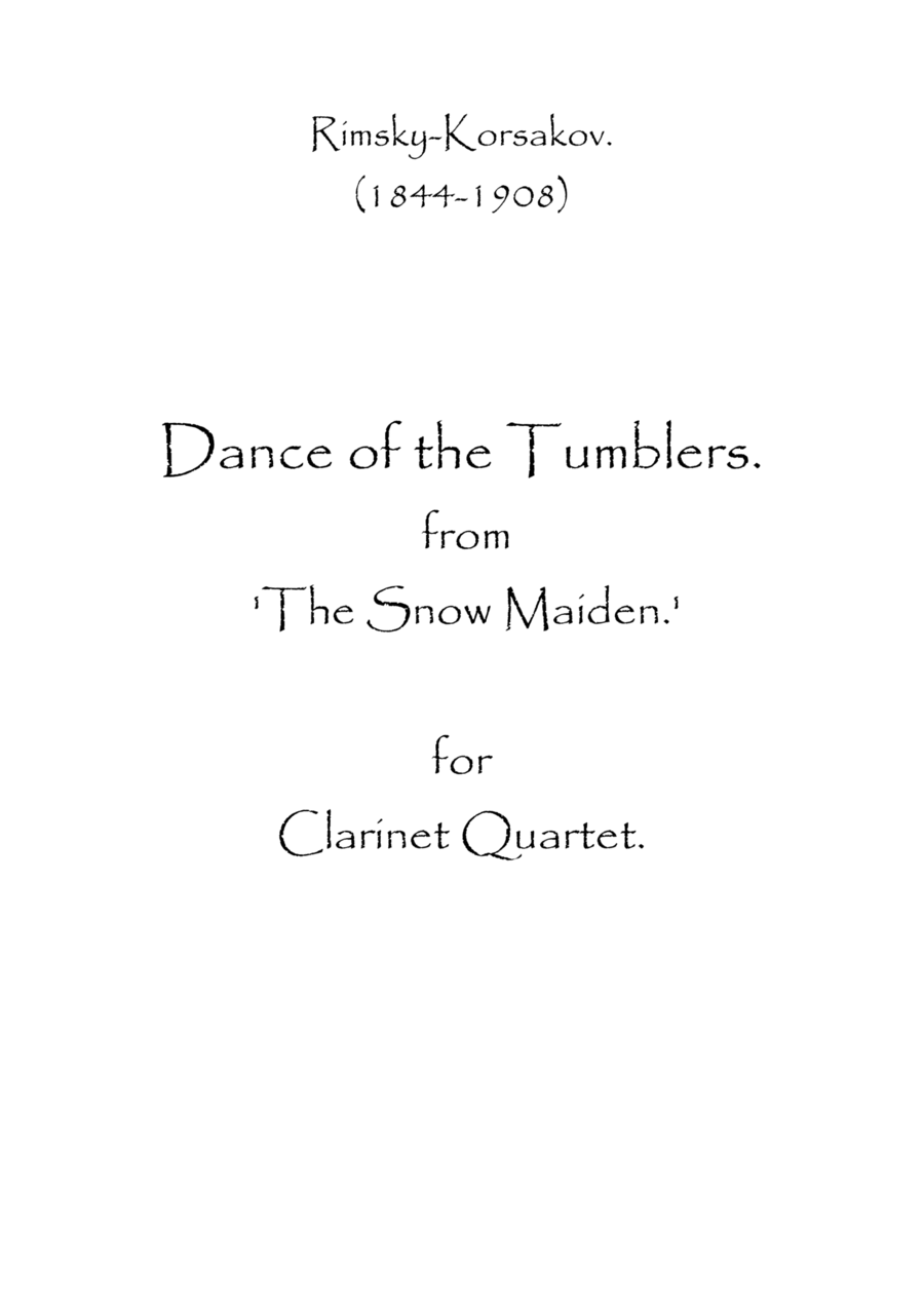 Dance of the Tumblers from 'The Snow Maiden Clarinet Quartet scores gallery preview page 1