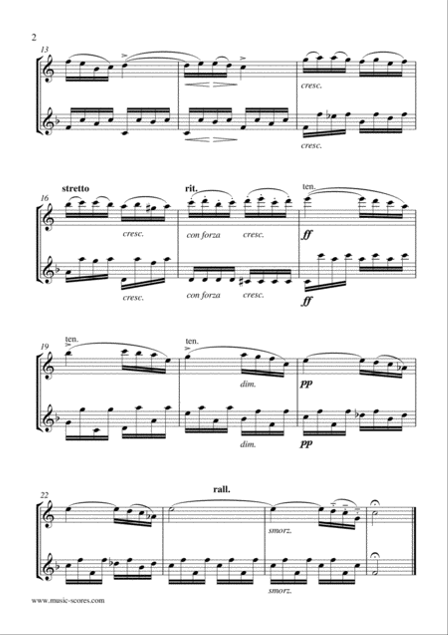 Chopin Etude No.3: Alto and Tenor Sax duet Woodwind Duet scores gallery preview page 2