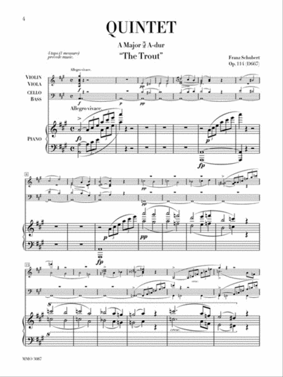 Schubert - Quintet in A Major, Op. 114, D667 "The Trout" image number null